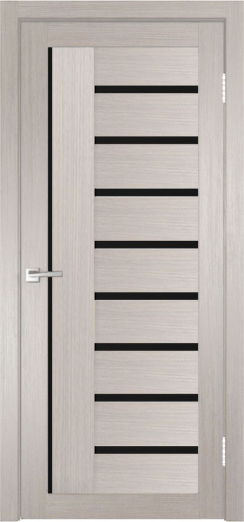 Фото Межкомнатная дверь Легенда Y-5 тон Белая лиственница Остекление Лакобель черное