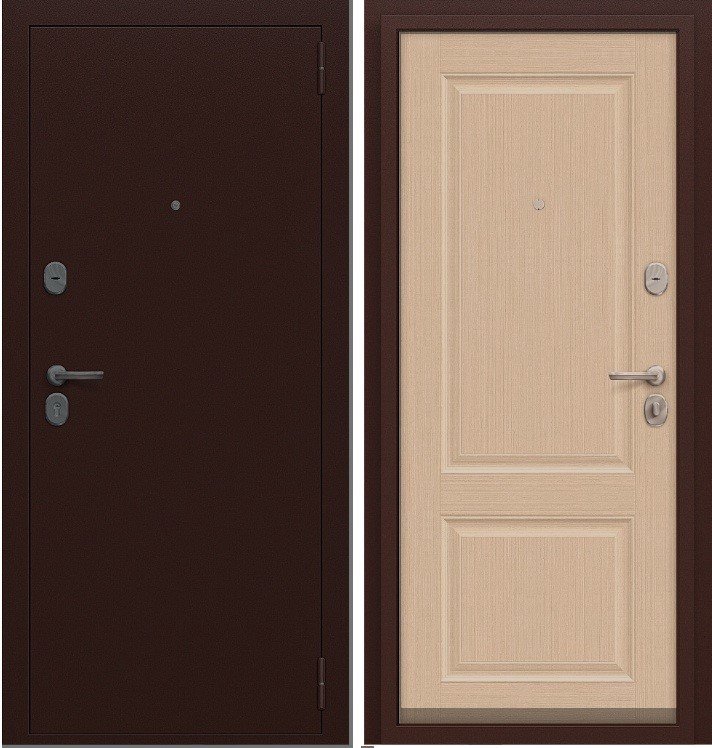 Дверь Браво Север-7 Антик Медный/Бежевый клен DIS006679