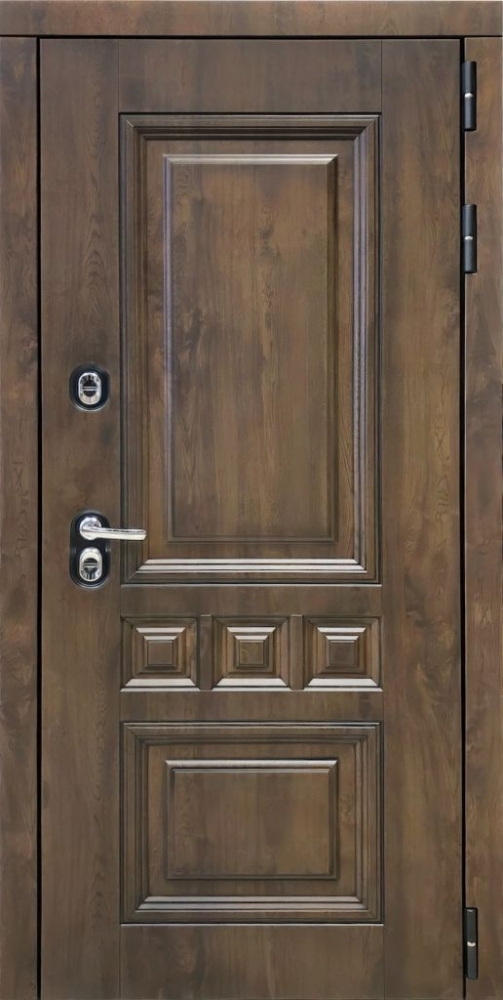 Фото Дверь ДвериПРО Аура Д-19 (16мм, Грецкий орех + черная патина винорит) DPRO195588