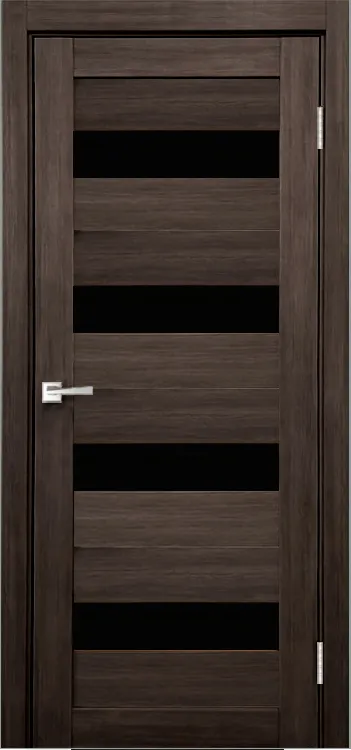 Межкомнатная дверь Легенда X-8 тон Грей Остекление Лакобель черное